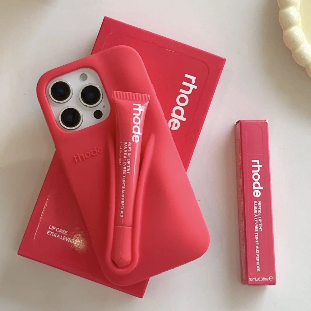 Full Set Rhode Phone Case With Lip Gloss And Box