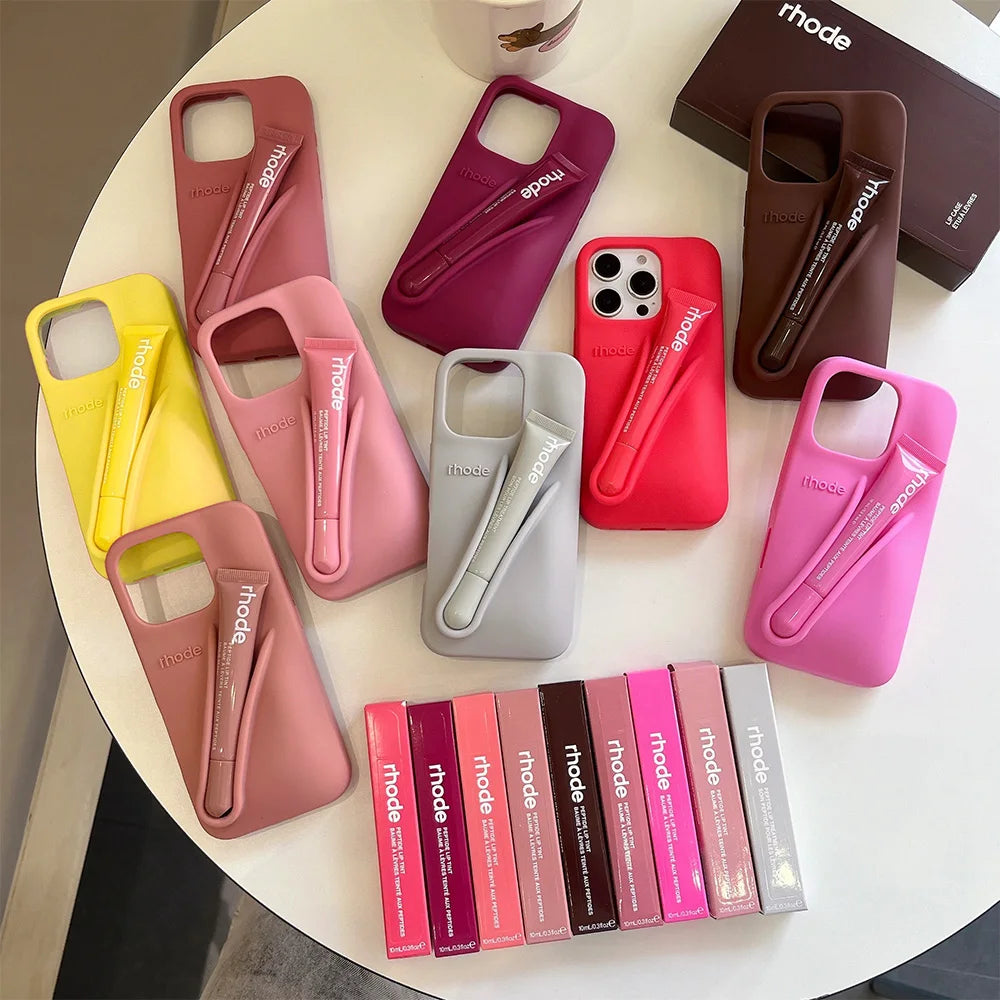 Full Set Rhode Phone Case With Lip Gloss And Box