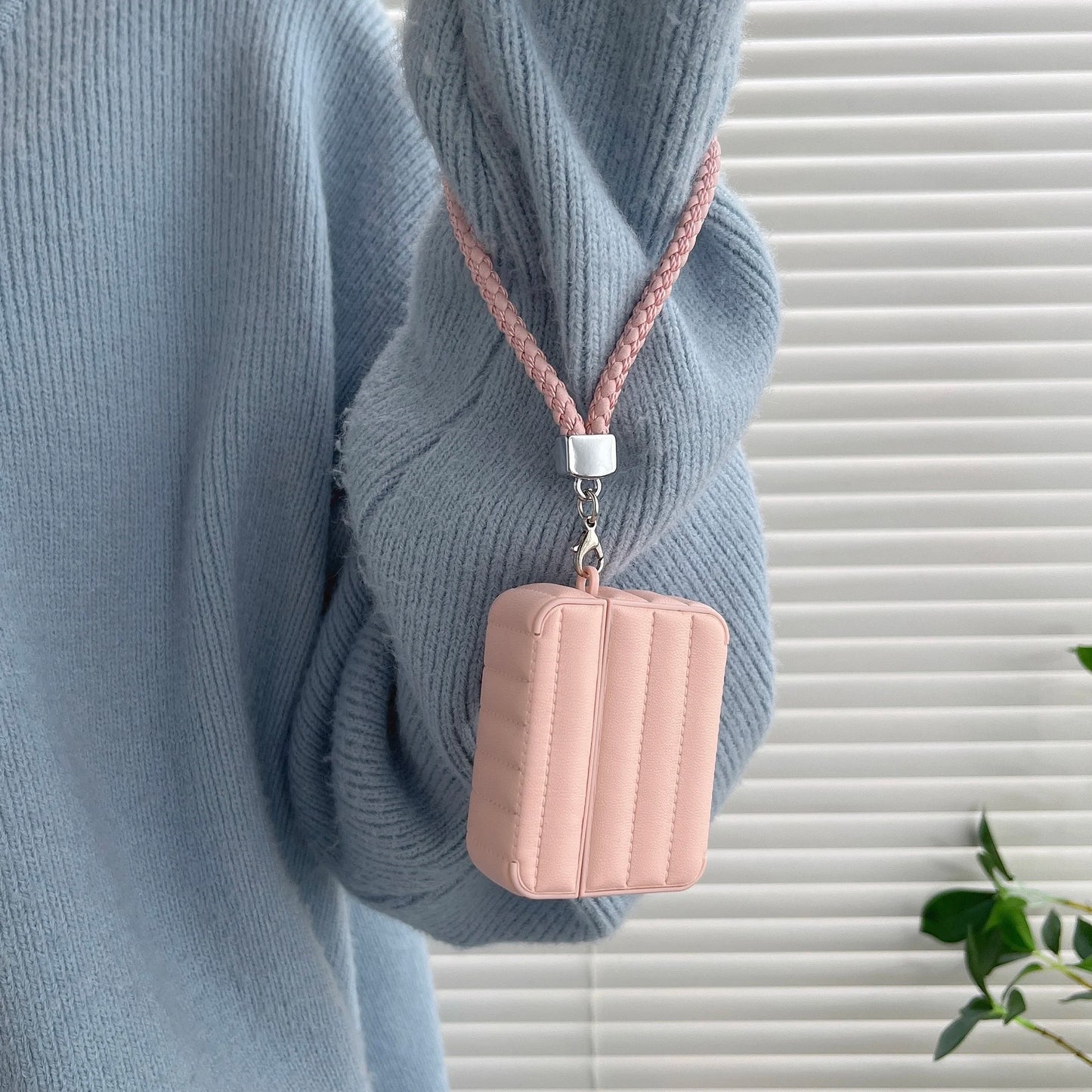Leather For AirPods Case Fashion Striped Style