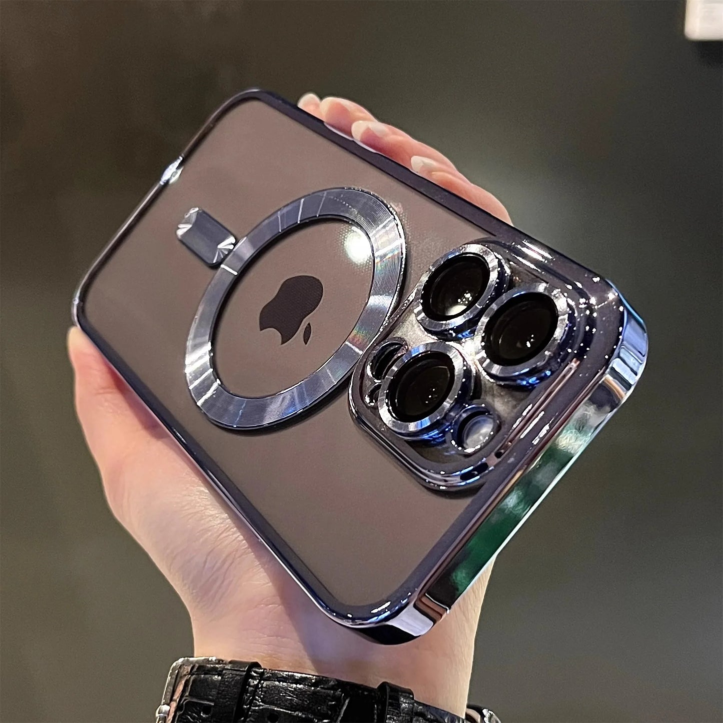 Luxury Magnetic Plating Clear Case For Magsafe Wireless Charging iPhone