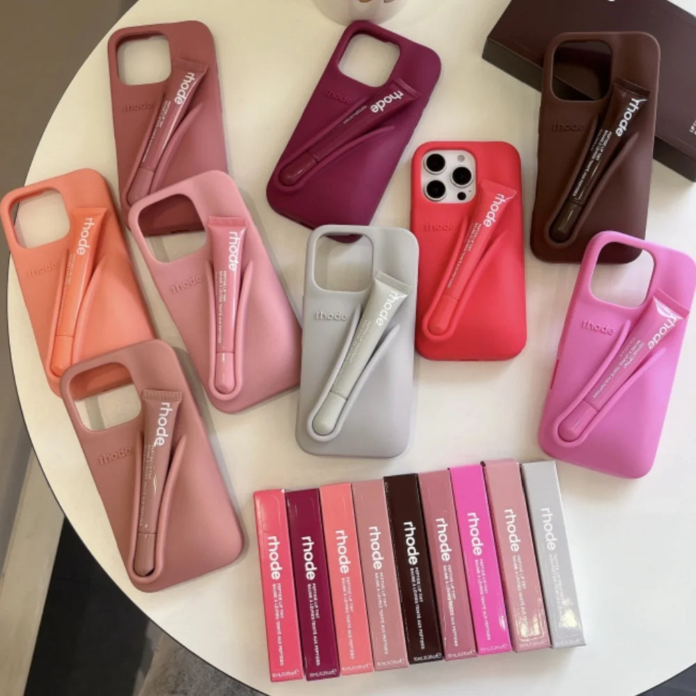 Full Set Rhode Phone Case With Lip Gloss And Box