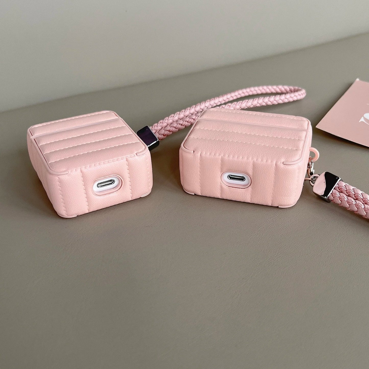 Leather For AirPods Case Fashion Striped Style