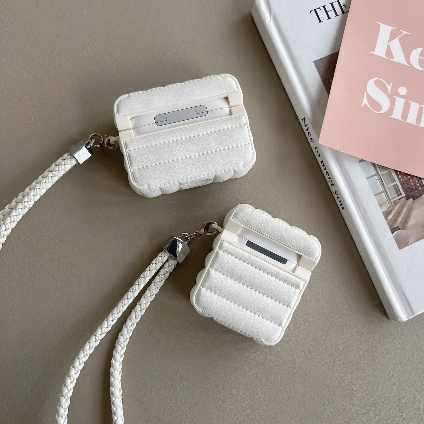 Leather For AirPods Case Fashion Striped Style
