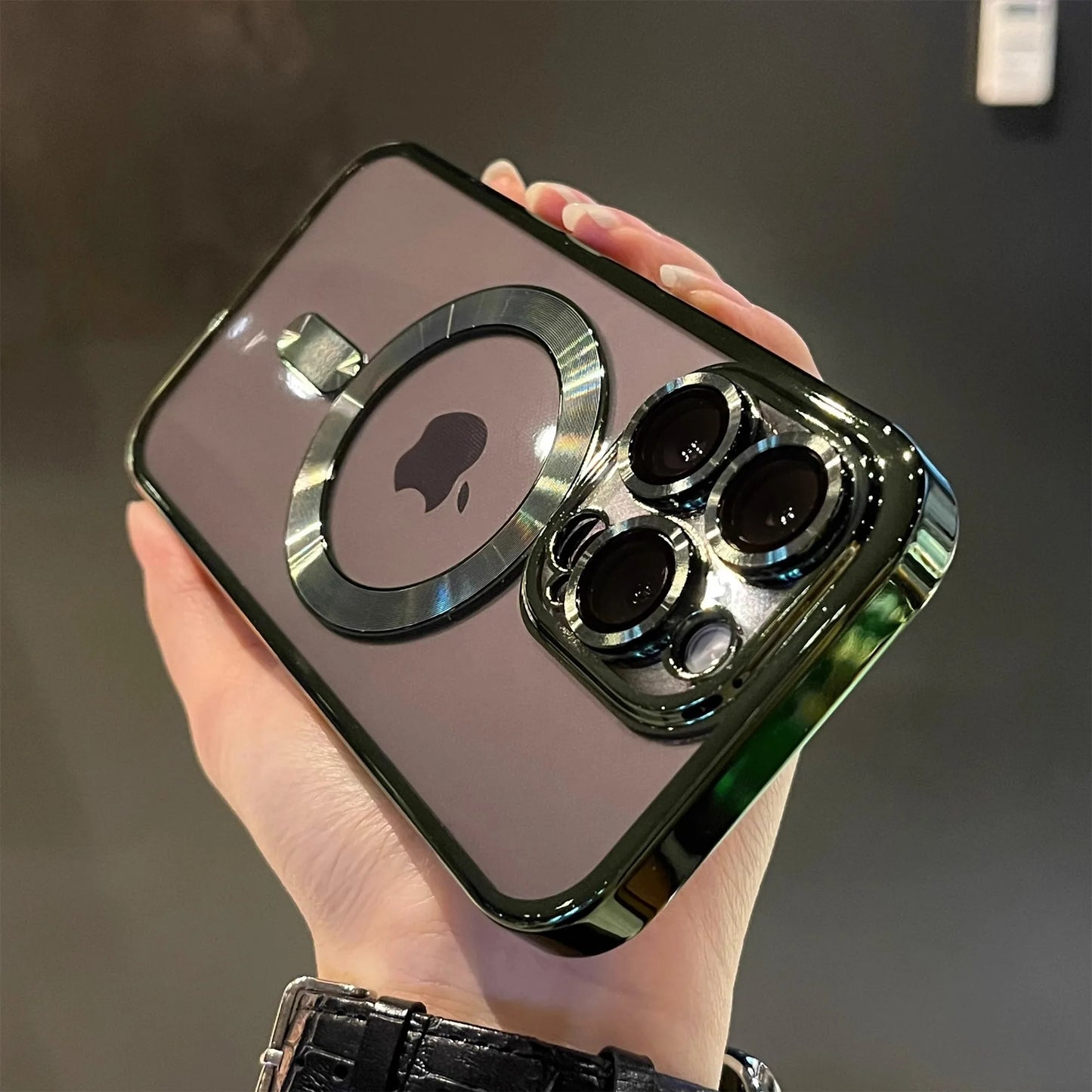 Luxury Magnetic Plating Clear Case For Magsafe Wireless Charging iPhone