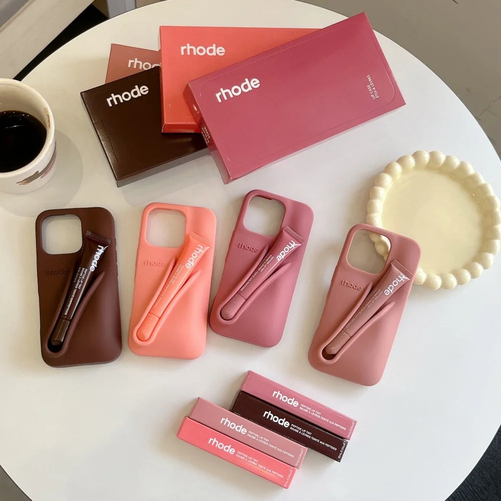 Full Set Rhode Phone Case With Lip Gloss And Box For iPhone