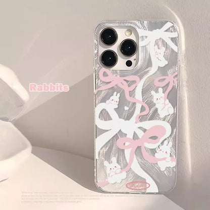 Luxury Laser Silver Bow Phone Case