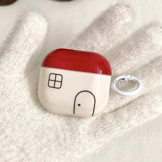 Casual Red Cover Line House For Airpods