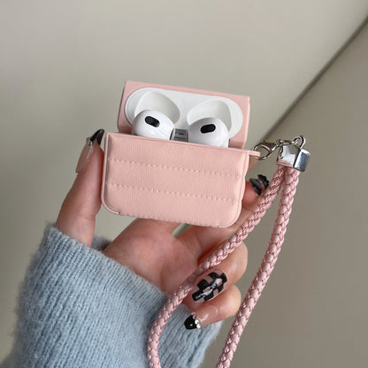 Leather For AirPods Case Fashion Striped Style
