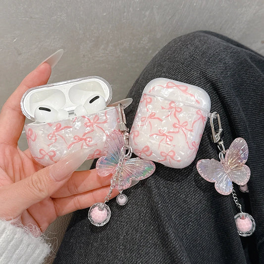 Case Cute Glitter Bow Knot For Airpods