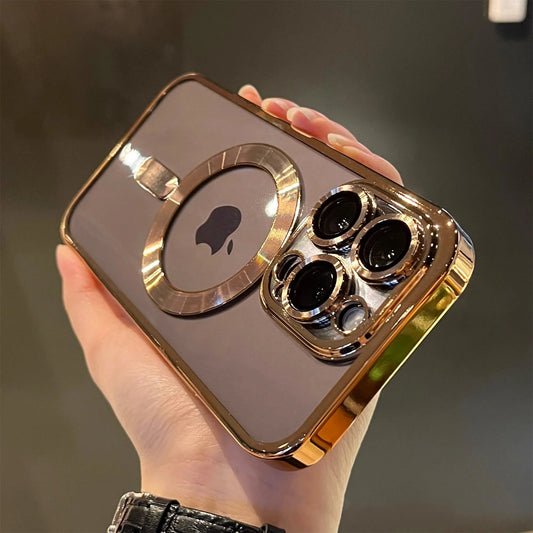 Luxury Magnetic Plating Clear Case For Magsafe Wireless Charging iPhone