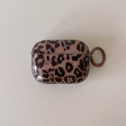 Fashion Luxury Leopard Black Love Heart Pendant For Airpods