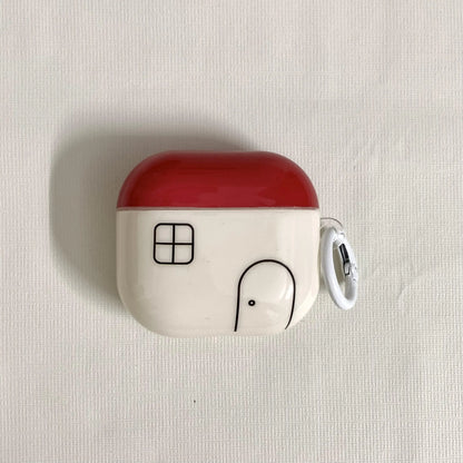 Casual Red Cover Line House For Airpods
