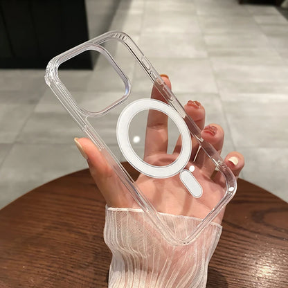 Magesafe Magnetic Transparent Wireless Charge Case For iPhone