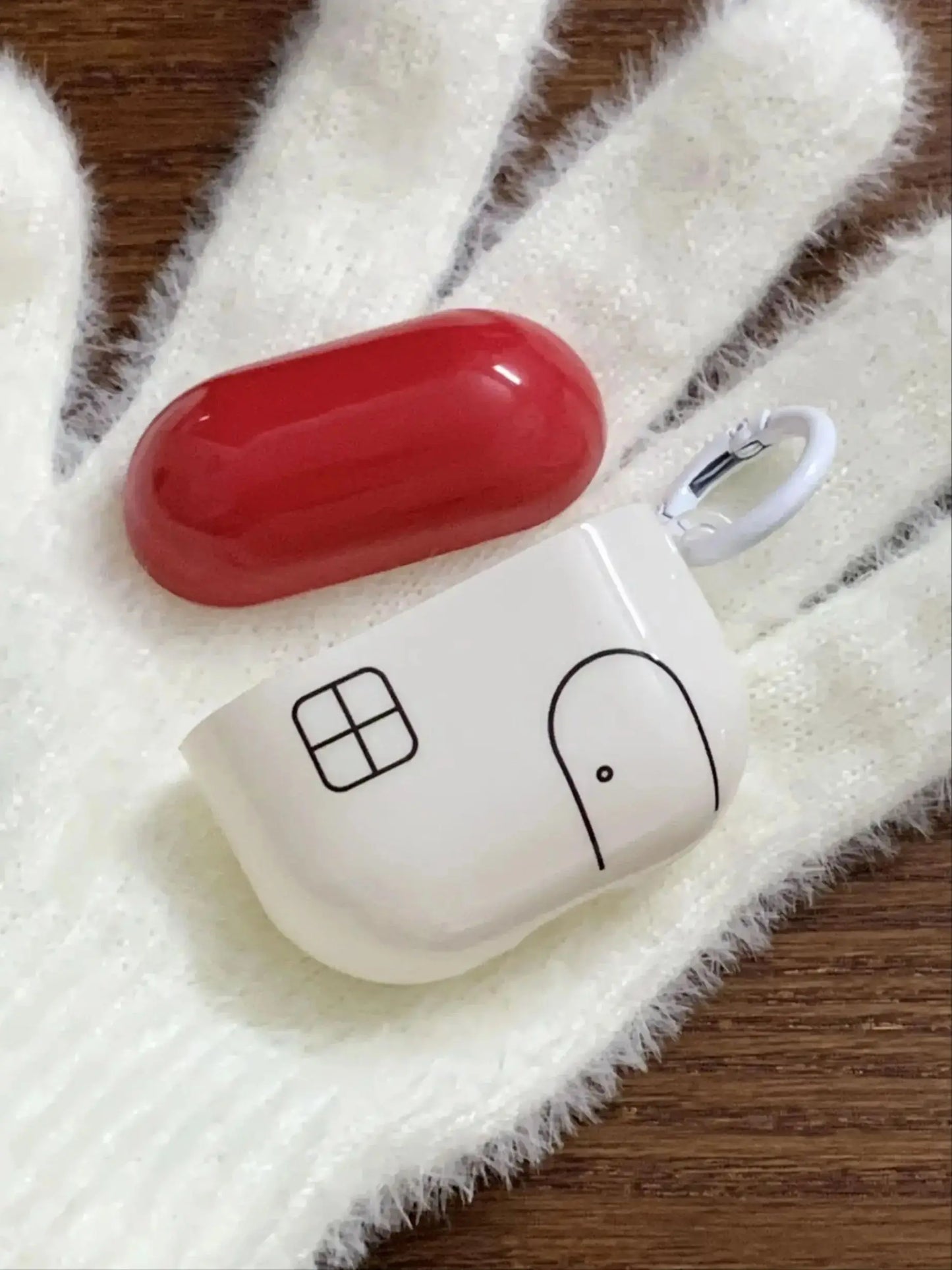 Casual Red Cover Line House For Airpods