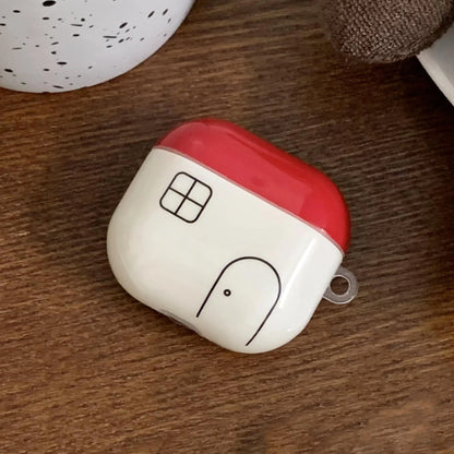 Casual Red Cover Line House For Airpods