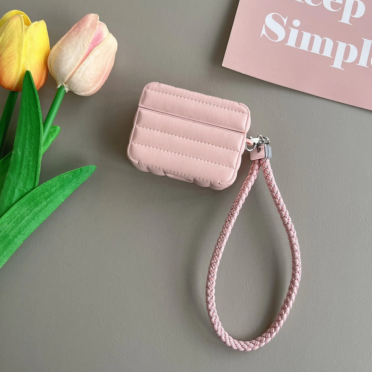 Leather For AirPods Case Fashion Striped Style
