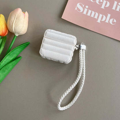 Leather For AirPods Case Fashion Striped Style