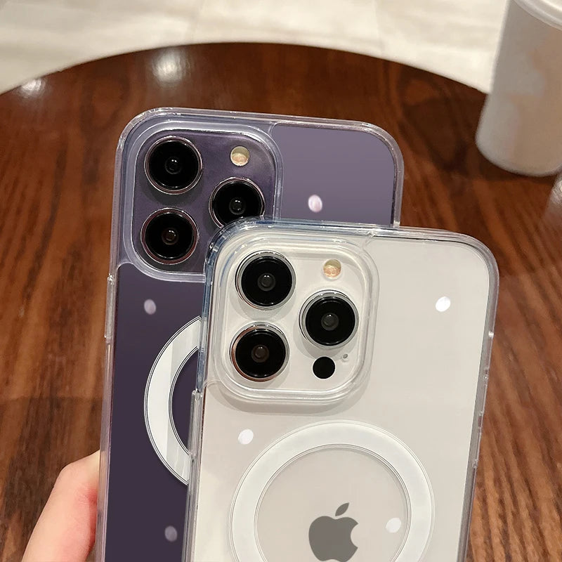 Magesafe Magnetic Transparent Wireless Charge Case For iPhone
